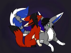Rating: Safe Score: 0 Tags: 4:3 4_toes abstract_background bite black_hair black_nose blue_body blue_eyes blue_fur canid canine duo e621 eye_contact feet female feral fox fur green_body green_fur grey_body grey_fur hair leg_markings looking_at_another looking_down lying mammal markings on_front radioactive raised_tail red_body red_eyes red_fur sayako sayo sayo_(character) simple_background sitting socks_(marking) tail toes white_body white_fur User: bunchy7s