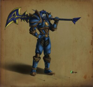 Rating: Safe Score: 0 Tags: armor blizzard_entertainment blue_hair e621 elf hair hand_on_hip humanoid male melee_weapon neon_(artist) night_elf not_furry polearm simple_background solo spear standing warcraft warrior weapon weapon_on_shoulder User: bunchy7s