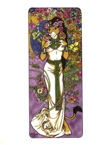 Rating: Questionable Score: 0 Tags: 2002 absurd_res accessory anthro art_nouveau bracelet breasts brown_eyes circlet clothing e621 egyptian egyptian_clothing egyptian_headdress felid female flower hair headband headdress headgear headwear hi_res jewelry lion long_hair looking_at_viewer mammal mucha necklace nipples pantherine plant seshed_circlet signature smile solo tail tail_tuft terrie_smith traditional_media_(artwork) tuft uraeus usekh User: bunchy7s
