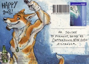 Rating: Safe Score: 0 Tags: 2008 alcohol anthro beer beverage blotch bottle canid canine canis card_template container diego_(blotch) dingo e621 english_text facial_hair goatee hei-matau holding_bottle holding_container holding_object male mammal postcard pounamu solo tail text the_dog's_days_of_summer User: bunchy7s