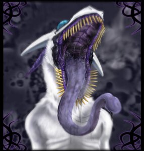 Rating: Questionable Score: 0 Tags: acidic ambiguous_gender ambiguous_pred black_border blue_eyes bodily_fluids border e621 fangs gaping_mouth gums half-length_portrait horn long_neck long_tongue monster mouth_shot nightmare_fuel open_mouth palate portrait purple_tongue ribs saliva shallow_dof slim solo synx teeth tongue User: bunchy7s