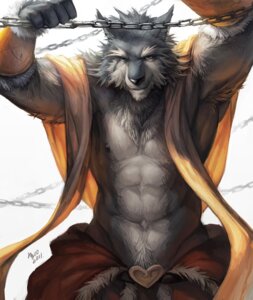 Rating: Questionable Score: 0 Tags: 2011 abs anthro barazoku belt biped canid canine canis chain clothed clothing e621 heart_symbol looking_at_viewer male mammal midriff nick300 nipples simple_background solo standing white_background wolf User: bunchy7s