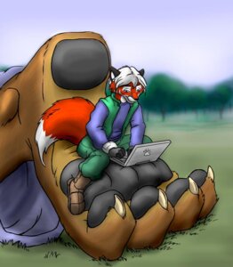Rating: Safe Score: 0 Tags: 4_toes anthro biped black_body black_fur blue_eyes blurred_background boots bottomwear canid canine chaswari claws clothed clothing computer day dipstick_tail duo e621 electronics extreme_size_difference feet footwear fox fully_clothed fur gloves hair handwear hindpaw laptop looking_down macro male mammal markings multicolored_tail outside pants paws red_body red_fox red_fur sasuke_starseeker shoes short_hair size_difference sky straddling sweater tail tail_markings toe_claws toes topwear true_fox vest white_body white_fur white_hair User: bunchy7s