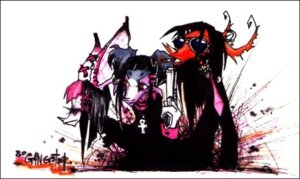 Rating: Questionable Score: 0 Tags: accessory alternative_fashion ambiguous_gender chair_(character) charmaine_verhagen e621 ear_piercing eyewear gangster glasses group lollirot mammal necktie paint_splatter piercing punk traditional_media_(artwork) User: bunchy7s