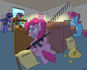 Rating: Safe Score: 0 Tags: 5:4 angry ar-15 assault_rifle blue_eyes brown_hair bullet bulletproof_vest caramel_(mlp) clothing coin cutie_mark detailed_background e621 ear_piercing earth_pony english_text equid equine female feral friendship_is_magic group gun gunfight hair handgun hasbro hat headgear headwear hi_res holding_assault_rifle holding_gun holding_handgun holding_object holding_pistol holding_ranged_weapon holding_shotgun holding_weapon horse inside m4 male mammal money mrs._cake_(mlp) my_little_pony piercing pink_eyes pink_hair pinkie_pie_(mlp) pistol police pony quadruped raid ranged_weapon rapidstrike rifle shooting shotgun spent_casing standing stoner_rifle sugar tail text weapon User: bunchy7s
