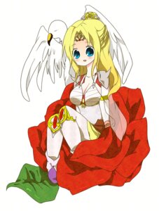 Rating: Safe Score: 0 Tags: avian bird blonde_hair blue_eyes breasts cape cleavage clothed clothing crown e621 female final_fantasy final_fantasy_iv flower hair headgear legwear leotard long_hair non-mammal_breasts pantyhose plant rosa_farrell rose_(flower) shoulder_pads simple_background sitting solo square_enix tiara u-duki unknown_artist white_background User: bunchy7s