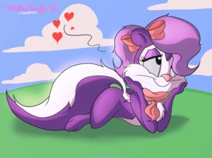 Rating: Safe Score: 0 Tags: 2013 accessory anthro ascot biped bow_(feature) bow_accessory bow_ribbon daydream e621 female fifi_la_fume fluffy fluffy_tail fur hair hair_accessory hair_bow hair_ribbon heart_symbol lying mammal mephitid nude pink_nose purple_body purple_fur purple_hair ribbons scarf skunk solo striped_skunk tail tiny_toon_adventures warner_brothers white_body white_fur willisrisque User: bunchy7s