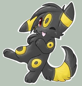 Rating: Safe Score: 0 Tags: chest_tuft e621 eeveelution facial_tuft feral fur generation_2_pokemon grey_body grey_fur head_tuft looking_at_viewer male markings nintendo one_eye_closed open_mouth outline pokemon pokemon_(species) pose rannoyin red_eyes ring_(marking) signature smile solo tail tuft umbreon white_outline wink winking_at_viewer yellow_body yellow_fur yellow_markings User: bunchy7s