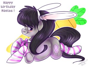 Rating: Safe Score: 0 Tags: 2012 4:3 black_hair bow_(feature) bow_tie carrot clothing cutie_mark e621 earth_pony english_text equid equine fake_ears fake_rabbit_ears female feral food footwear friendship_is_magic fur grey_body grey_fur hair hasbro hi_res horse imalou legwear looking_at_viewer mammal my_little_pony octavia_(mlp) plant pony purple_eyes quadruped simple_background socks solo tail text vegetable white_background User: bunchy7s