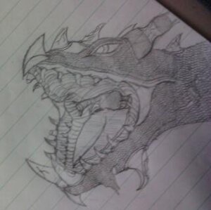 Rating: Safe Score: 0 Tags: ambiguous_gender dragon e621 feral grandfathered_content headshot_portrait low_res mythological_creature mythological_scalie mythology portrait scalie sketch solo traditional_media_(artwork) tubeku User: bunchy7s