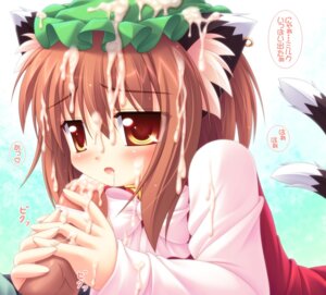 Rating: Explicit Score: 0 Tags: 2010s animal_ears blush brown_eyes brown_hair cat_ears cat_tail chen cum cum_on_hair earrings facial female hair handjob jewelry male multi_tail penis rule34 tail tails touhou uncensored yokuran User: bunchy7s