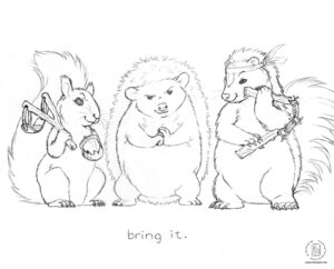 Rating: Safe Score: 0 Tags: 2010 4_toes 5_fingers accessory acorn ambiguous_gender band-aid bandage black_and_white claws e621 english_text eulipotyphlan featureless_crotch feet feral fingers fist_in_palm food front_view fruit group headband hedgehog holding_object holding_weapon kacey looking_at_viewer mammal melee_weapon mephitid monochrome nude nunchaku nut_(fruit) plant raised_tail ranged_weapon rodent sciurid simple_background sketch skunk slingshot standing tail text toes tree_squirrel weapon whiskers white_background User: bunchy7s