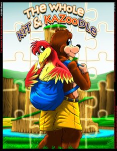 Rating: Safe Score: 0 Tags: 2014 anthro avian backpack banjo-kazooie banjo_(banjo-kazooie) beak bear bird blue_eyes bottomwear breegull brown_bear brown_body brown_fur clothed clothing comic cover cover_art cover_page duo e621 english_text feathered_wings feathers feral fur grass green_eyes hi_res kazooie kitsune_youkai lake looking_away looking_back male mammal mountain outside plant puzzle rareware shorts smile text topless twilightstormshi ursine water wheat wings User: bunchy7s