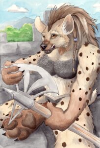 Rating: Safe Score: 0 Tags: 4_toes amber_eyes anthro armor axe barefoot battle_axe bikini bikini_armor biped black_claws black_nose blue_sky breasts brown_body brown_fur brown_pawpads chainmail chainmail_bikini claws clothed clothing cloud convincing_weapon crenelations e621 fantasy_weapon feet female foot_focus fur gnoll hindpaw hyena mammal markings melee_weapon mountain muscular muscular_anthro muscular_female on_battlements outside pawpads paws sebastian_silverfox sebastiangreyfox sitting skimpy sky solo spots spotted_body spotted_fur spotted_hyena swimwear teeth toe_claws toes two-piece_swimsuit unconvincing_armor weapon User: bunchy7s