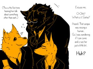 Rating: Safe Score: 0 Tags: 4:3 anthro bodily_fluids canid canine canis clothed clothing comic dialogue domestic_dog e621 english_text felid fur group kemono lion male mammal pantherine rolf saitou_(yakantuzura) sweat text translated wolf yakantuzura zinovy User: bunchy7s