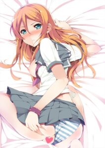 Rating: Explicit Score: 0 Tags: 1girls bed blue_eyes blush bracelet breasts censored earrings enshin female female_only heart human jewelry kousaka_kirino long_hair looking_back lying orange_hair ore_no_imouto_ga_konna_ni_kawaii_wake_ga_nai panties pussy rule34 school_uniform serafuku shimapan solo striped striped_panties underwear User: bunchy7s