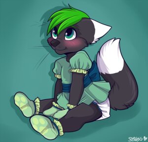 Rating: Safe Score: 0 Tags: ambiguous_gender anthro blush bow_dress bow_in_back canid canine canis clean_diaper clothed clothing clothing_bow diaper diaper_under_clothing dipstick_tail dress e621 embarrassed exposed_diaper feminization green_hair hair jade07 mammal markings minettefraise smile solo tail tail_markings waist_bow wearing_diaper wolf young young_ambiguous young_anthro User: bunchy7s