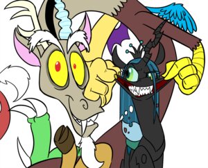 Rating: Safe Score: 0 Tags: arthropod blue_body blue_feathers changeling_(mlp) chimera discord_(mlp) draconequus duo e621 equid face_pull fangs feathered_wings feathers female feral friendship_is_magic green_eyes green_hair hair hasbro hole_(anatomy) horn insect_wings long_hair male mammal membrane_(anatomy) membranous_wings mickeymonster my_little_pony queen_chrysalis_(mlp) red_eyes smile teeth wings User: bunchy7s