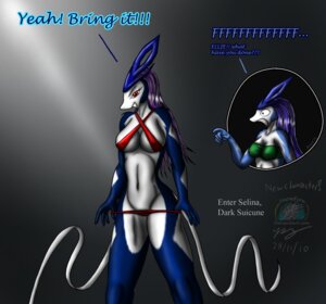 Rating: Questionable Score: 0 Tags: 2010 anthro aura_(snowfyre) blue_body blue_fur breasts clothing duo e621 erect_nipples female fur generation_2_pokemon hair legendary_pokemon long_hair looking_at_viewer nintendo nipples open_mouth pokemon pokemon_(species) purple_hair red_eyes simple_background snowfyre standing suicune undressing white_body white_fur User: bunchy7s
