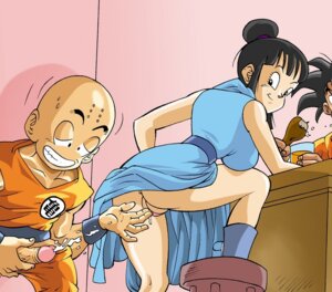 Rating: Explicit Score: 0 Tags: 1girls 2boys 2d anus bald bald_male black_hair blue_dress cheating cheating_female cheating_wife cheating_with_friend chichi chichi_(beginning_of_z) clothed cum cumshot dragon_ball dragon_ball_z dress dress_lift ejaculation female fingering fingering_partner full_color human husband_and_wife krillin kuririn looking_back male netorare no_panties no_penetration oblivious penis pussy rule34 smile son_goku straight User: bunchy7s