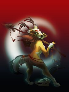 Rating: Questionable Score: 0 Tags: 2011 anthro antlers bone bone_mask breasts canid canine canis clothing e621 female hat headgear headwear horn mammal mask melee_weapon nude polearm se'kar side_boob skull skull_mask skulldog_(artist) solo spear tail tribal weapon wolf User: bunchy7s