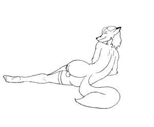 Rating: Explicit Score: 0 Tags: 5_toes anthro arm_support balls biped black_and_white black_nose butt canid canine clothing dipstick_tail e621 eyes_closed feet fox fur genitals hair humanoid_feet legwear line_art male mammal markings monochrome mostly_nude multicolored_tail muq nude plantigrade rear_view simple_background smile solo tail tail_markings toes white_background User: bunchy7s