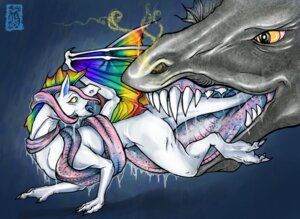 Rating: Questionable Score: 0 Tags: 2008 all_fours ambiguous_gender ambiguous_pred ambiguous_prey anthro anthro_prey bodily_fluids digital_media_(artwork) dragon duo e621 extreme_size_difference fangs feet_first feral feral_pred feral_prey fishyboner forced grey_body hair herm_(lore) hi_res long_tongue membrane_(anatomy) membranous_wings mouth_shot multicolored_hair multicolored_tongue mythological_creature mythological_scalie mythology open_mouth rainbow rainbow_hair saliva scalie scared sharp_teeth shira_frozenmoon simple_background size_difference tail tail_fetish tail_first tail_in_mouth tail_play teeth tongue vore white_body wings yellow_sclera User: bunchy7s