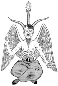 Rating: Safe Score: 0 Tags: adolf_hitler adolf_hitler_as_something baphomet_(deity) beard black_and_white clothed clothing crossed_legs curved_horn deity dictator e621 facial_hair feathered_wings feathers full-length_portrait gabe_martinez horn inverted_pentacle male martin_the_satanic_raccoon monochrome mustache nazi occult_symbol pen_(artwork) pentacle pentagram portrait real_world simple_background solo symbol topless traditional_media_(artwork) white_background wings User: bunchy7s