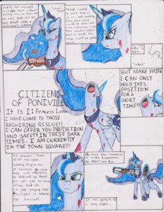 Rating: Questionable Score: 0 Tags: blood blue_body blue_eyes blue_feathers blue_hair bodily_fluids chaostone comic crown cutie_mark dialogue e621 english_text equid equine feathered_wings feathers female feral friendship_is_magic frown fur glowing gun hair hasbro headgear hi_res horn long_hair magic mammal missing_limbs multicolored_hair my_little_pony mythological_creature mythological_equine mythology one_eye_closed open_mouth princess_luna_(mlp) ranged_weapon royalty shotgun solo teeth text tongue undead weapon winged_unicorn wings yelling zombie User: bunchy7s