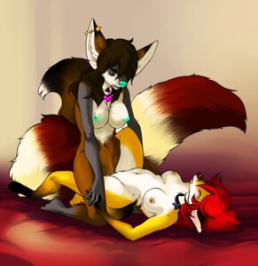 Rating: Explicit Score: 0 Tags: breasts brown_hair canine capricious closed_eyes collar female fox hair haruki-eri heart kairi nude piercing pussy red_hair rule34 sex tribadism yuri User: bunchy7s