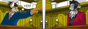 Rating: Safe Score: 0 Tags: ace_attorney alternate_species anthro black_hair canid canine capcom clothed clothing courtroom detailed_background digital_media_(artwork) duo e621 english_text fox fully_clothed furrification gesture hair hand_gesture helsy humor lawyer male mammal miles_edgeworth parody phoenix_wright pointing pointing_at_another suit text User: bunchy7s