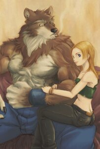 Rating: Safe Score: 0 Tags: abs age_difference anthro biceps big_muscles big_pecs black_nails black_nose blonde_hair blue_eyes bottomwear bracelet brown_body brown_fur canid canine canis chest_tuft cigarette clothed clothing colored_nails denim denim_bottomwear denim_clothing duo e621 female female_on_anthro fist fur furniture hair hug human human_on_anthro interspecies jeans jewelry larger_anthro larger_male looking_at_viewer low_res male male/female male_on_human mammal manly muscular muscular_arms muscular_male nails older_anthro older_male pants pecs red_eyes shirt sitting size_difference smaller_female smaller_human smoking sofa topless topwear tuft wolf younger_female younger_human わたん User: bunchy7s