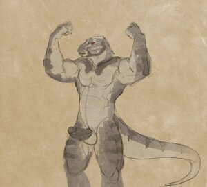 Rating: Explicit Score: 0 Tags: 2013 anthro balls e621 erection genitals kihu male non-mammal_balls nude penis pose red_eyes scalie simple_background solo User: bunchy7s