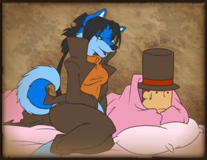 Rating: Safe Score: 0 Tags: 2009 alternate_costume anthro bed canid canine canis clothing_swap cosplay duo e621 female furniture human level-5 male mammal professor_layton professor_layton_(series) spunky_(artist) spunky_(spunky) tail wolf User: bunchy7s