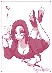Rating: Explicit Score: 0 Tags: anthro avian bird disney duck ducktales female kalumis magica_de_spell monochrome rule34 solo tagme User: bunchy7s