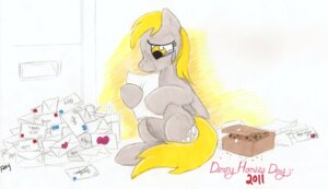 Rating: Safe Score: 0 Tags: 2011 bodily_fluids crying cutie_mark derpy_hooves_(mlp) detailed_background e621 equid equine feathered_wings feathers female feral food friendship_is_magic grey_body grey_feathers hasbro heart_symbol mammal muffin my_little_pony mythological_creature mythological_equine mythology pegasus solo tail tears toony unknown_artist wings User: bunchy7s