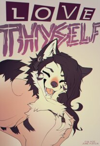 Rating: Safe Score: 0 Tags: 2014 ambiguous_gender anthro black_hair canid canine digital_media_(artwork) e621 ear_piercing english_text eyes_closed facial_piercing falvie hair jewelry mammal necklace nose_piercing piercing positive_message simple_background smile solo text tongue tongue_piercing User: bunchy7s