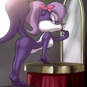 Rating: Safe Score: 0 Tags: 1:1 2013 accessory anthro applying_makeup bow_(feature) bow_accessory bow_ribbon breasts butt chochi e621 featureless_breasts female fifi_la_fume fluffy fluffy_tail hair hair_accessory hair_bow hair_ribbon lipstick lipstick_(object) looking_at_mirror looking_at_object makeup mammal mephitid mirror personal_grooming purple_hair ribbons skunk solo striped_skunk tail tiny_toon_adventures vanity_mirror warner_brothers User: bunchy7s