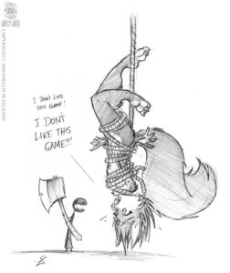 Rating: Questionable Score: 0 Tags: anthro axe bdsm bondage bound conditional_dnp denizen e621 english_text eurasian_red_squirrel feet female fur hair holding_object holding_weapon jack_(sequential_art) jollyjack mammal melee_weapon monochrome nude reaction_image rodent rope scarlet_(sequential_art) sciurid sequential_art soles solo submissive submissive_female tail text tree_squirrel upside_down weapon User: bunchy7s
