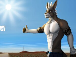 Rating: Questionable Score: 0 Tags: 2013 4:3 abs anthro athletic biceps biped blue_sky bottomwear brown_body brown_fur bulge clothed clothing day e621 field fur gesture hair hand_gesture hitchhiking kangaroo macropod male mammal marsupial multicolored_body multicolored_fur muscular muscular_anthro nipples open_bottomwear open_clothing open_pants outside pants pecs road sky solo standing sun sydney_o'connell tattoo thumbs_up topless two_tone_body two_tone_fur underwear vogelrove white_body white_fur white_hair User: bunchy7s