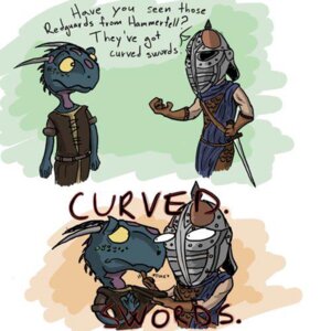 Rating: Safe Score: 0 Tags: 1:1 anthro argonian armor bethesda_game_studios clothing duo e621 english_text guard human humor low_res male mammal melee_weapon microsoft scalie skyrim sword text the_elder_scrolls unknown_artist weapon User: bunchy7s