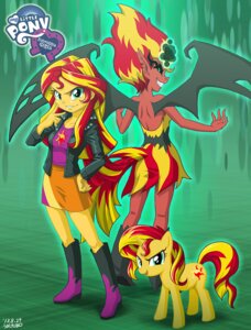 Rating: Safe Score: 0 Tags: anthro anthrofied boots bottomwear breasts clothed clothing corruption cutie_mark demon demon_shimmer_(eg) duo e621 equestria_girls equid equine evil_grin female footwear friendship_is_magic fur green_eyes hair hasbro horn jacket mammal membrane_(anatomy) membranous_wings multicolored_hair my_little_pony mythological_creature mythological_equine mythology red_hair shoes size_difference skirt smile square_crossover standing sunset_shimmer_(eg) topwear unicorn uotapo wings yellow_body yellow_fur yellow_skin User: bunchy7s