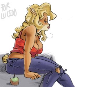 Rating: Questionable Score: 0 Tags: 1:1 activision anthro apple bandicoot big_breasts blonde_hair breasts cleavage clothed clothing cloudman crash_bandicoot_(series) e621 female food fruit green_eyes hair long_hair mammal marsupial plant slightly_chubby smile solo tawna_bandicoot tight_clothing User: bunchy7s