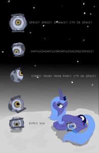 Rating: Safe Score: 0 Tags: 1_eye artificial_intelligence bibliodragon blue_body blue_feathers cosmic_background crossover cutie_mark duo e621 english_text equid equine feathered_wings feathers female feral friendship_is_magic hasbro horn horse larger_female larger_feral machine male mammal moon my_little_pony mythological_creature mythological_equine mythology orb_robot personality_core_(portal) pony portal_(series) princess_luna_(mlp) robot simple_background size_difference smaller_male space space_core_(portal) sphere_creature tail text toony valve valve_corporation wheatley winged_unicorn wings User: bunchy7s
