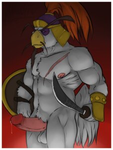 Rating: Explicit Score: 0 Tags: abs amwulf animal_genitalia anthro armor avian balls beak biceps big_balls big_muscles big_penis biped bird bodily_fluids border bracelet chest_tuft chicken dripping e621 erection feathers fur galliform general_tsao_(sly_cooper) genital_fluids genitals grey_body grin headgear helmet hi_res humanoid_genitalia humanoid_penis jewelry leaking looking_at_viewer male melee_weapon muscular muscular_anthro muscular_male nipples nude pecs penis phasianid pink_eyes pose precum red_background scar sheath shield simple_background sly_cooper_(series) smile solo sony_corporation sony_interactive_entertainment standing sucker_punch_productions sword thick_penis tuft weapon white_border User: bunchy7s