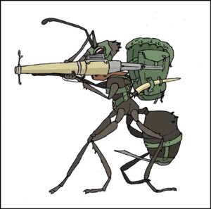 Rating: Safe Score: 0 Tags: ambiguous_gender ant anthro army army_ant arthropod backpack black_border border e621 eyewear goggles humor hymenopteran insect low_res military pun ranged_weapon rocket_launcher soldier solo strawberry_dragon_(artist) visual_pun warrior weapon User: bunchy7s