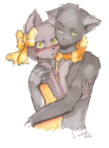 Rating: Questionable Score: 0 Tags: accessory anthro bittersweet_candy_bowl black_nose blush bow_(feature) bow_accessory bow_ribbon brother_(lore) clothed clothing domestic_cat doublet_(artist) duo e621 embarrassed felid feline felis female fur green_eyes grey_body grey_fur hair_accessory hair_bow hair_ribbon haley_(bcb) hi_res hug incest_(lore) korat_cat looking_at_viewer male male/female mammal mike_(bcb) one_eye_closed ribbons romantic romantic_couple scarf sibling_(lore) simple_background sister_(lore) smile white_background wink User: bunchy7s