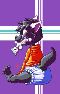 Rating: Safe Score: 0 Tags: ageplay animal_plushie anthro black_body black_fur blue_ferret clean_diaper clothed clothing diaper e621 fur hi_res hoodie infantilism looking_at_viewer looking_back male mouth_hold nom object_in_mouth paws plush_stuffing plushie plushie_in_mouth roleplay simple_background sitting solo squeaky_toy tail topwear toya_pup wearing_diaper white_diaper yellow_eyes User: bunchy7s