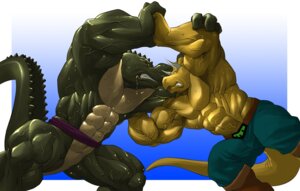 Rating: Questionable Score: 0 Tags: 4_fingers abs alligator alligatorid angry anthro battle belt biceps big_muscles bodily_fluids boots bottomwear ceratopsian clothed clothing crocodilian dinosaur duo e621 echin fight fingers footwear grappling horn huge_muscles leatherhead male marginocephalian muscular muscular_arms muscular_male muscular_thighs ornithischian pecs prehistoric_species reptile saliva sash scalie shoes shorts simple_background sweat tail tail_ridge teenage_mutant_ninja_turtles teenage_mutant_ninja_turtles_(2003) topless traximus triceraton vein white_eyes wrestling yellow_eyes User: bunchy7s