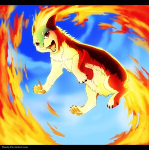 Rating: Safe Score: 0 Tags: ambiguous_gender black_bars cloud daesiy digitigrade e621 feral fire generation_2_pokemon letterbox looking_at_viewer nintendo outside paws pokemon pokemon_(species) quadruped quilava red_eyes restricted_palette sky skyscape solo User: bunchy7s